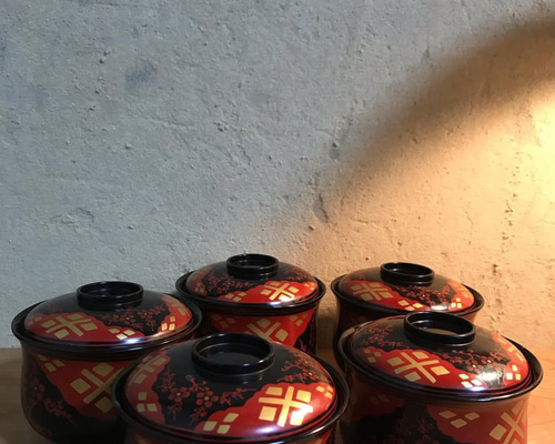 秀衡塗 椀（蓋付） 伝統工芸 Hidehira-nuri Lacquerware Lidded Bowls