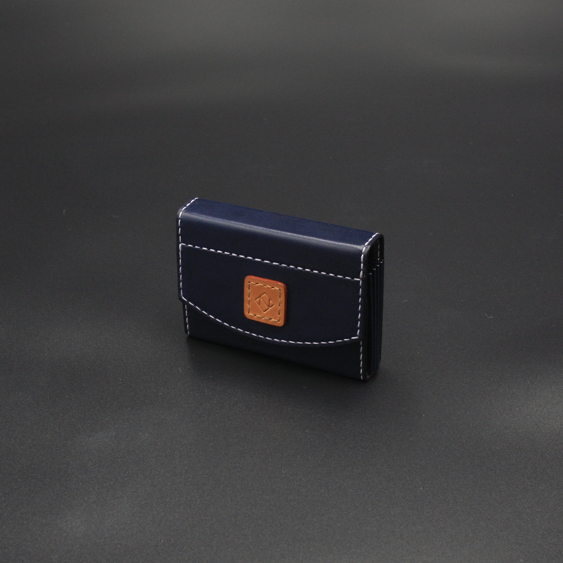 蛇腹のカード×5ケース（イタリアンレザー　ネイビー）