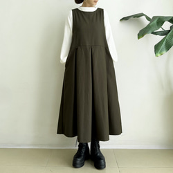 リバティ長袖ワンピース＜30チャイルドフッド・コラージュ ブルー