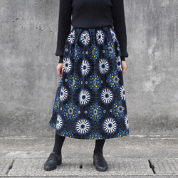 受注制作】アフリカ布のギャザースカート（ サークルドット