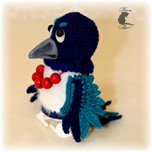 【専用】あみぐるみ ☆送料無料☆ゼンマイ仕掛けの編みぐるみカササギ あみぐるみ kisaplus