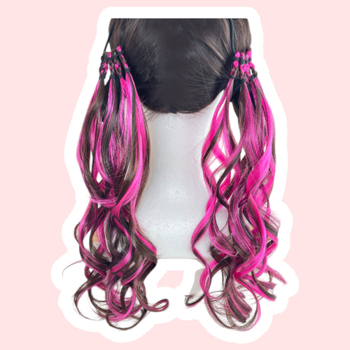 ヘアゴムエクステ No.431 推し活 ピンク コギャル 原宿 その他ヘア