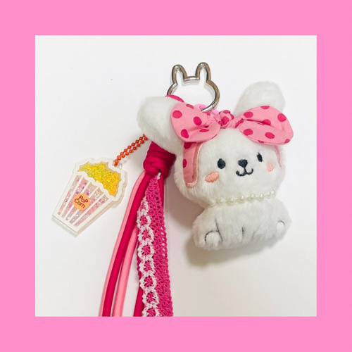 じゃらじゃらキーホルダー キーホルダー バッグチャーム うさぎ ピンク