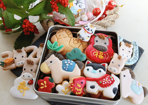 再販『お正月ハンドメイド2026』縁起物※午年・馬のアイシングクッキー
