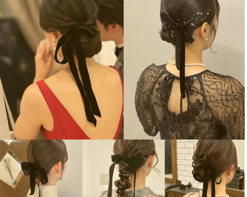 スグリ　ベルベットリボンヘアバンド　ヘッドアクセサリー　　ブラック スグリ ベルベットリボンヘアバンド ヘッドアクセサリー ブラック