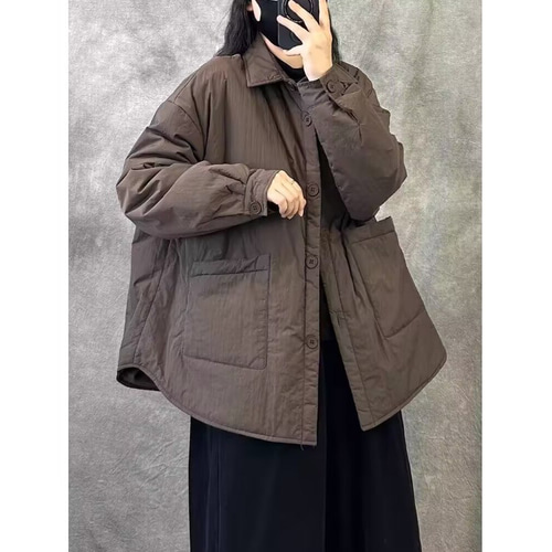 レディース 中綿ジャケット ショート丈 大きいサイズ ゆったり レトロ