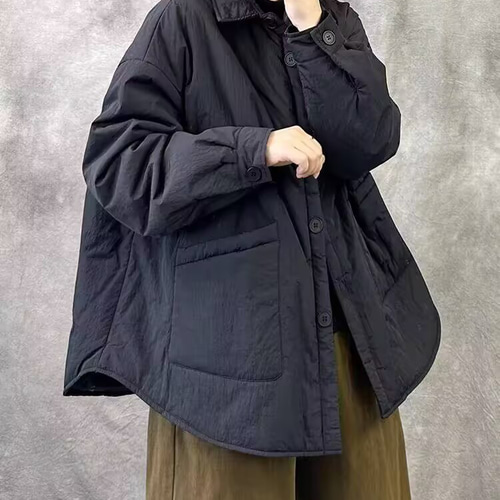 レディース 中綿ジャケット ショート丈 大きいサイズ ゆったり レトロ