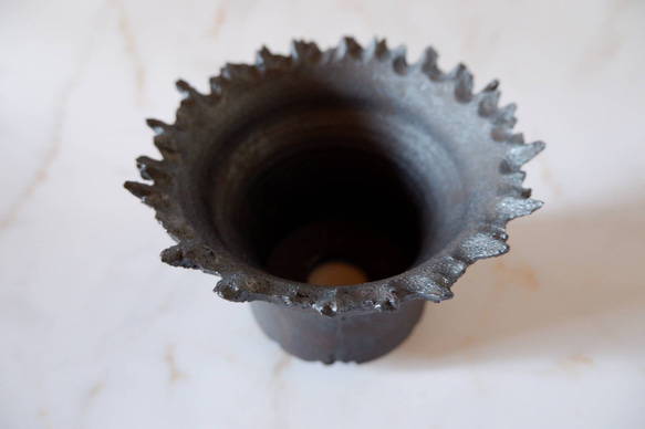 4.5号窯変黒炎鉢333　塊根植物　多肉植物　アガベ　盆栽　植木鉢　作家鉢　沖縄 4枚目の画像