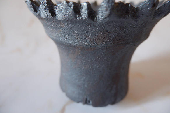 4.5号窯変黒炎鉢333　塊根植物　多肉植物　アガベ　盆栽　植木鉢　作家鉢　沖縄 2枚目の画像