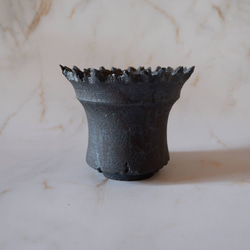 4.5号窯変黒炎鉢333　塊根植物　多肉植物　アガベ　盆栽　植木鉢　作家鉢　沖縄 3枚目の画像