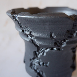 5号流紋黒鉢335　塊根植物　多肉植物　アガベ　盆栽　植木鉢　作家鉢　沖縄 2枚目の画像