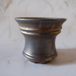 5.5号燻し金彩鉢336　塊根植物　多肉植物　アガベ　盆栽　植木鉢　作家鉢　鉢皿　沖縄 3枚目の画像