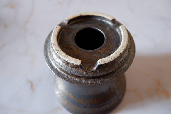 5.5号燻し金彩鉢336　塊根植物　多肉植物　アガベ　盆栽　植木鉢　作家鉢　鉢皿　沖縄 6枚目の画像