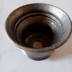5.5号燻し金彩鉢336　塊根植物　多肉植物　アガベ　盆栽　植木鉢　作家鉢　鉢皿　沖縄 4枚目の画像