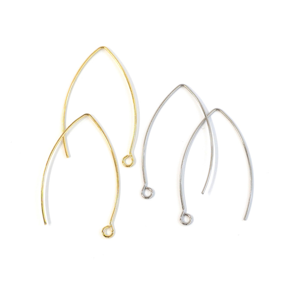 ese162-2 [10只裝] 18K金鉤式耳環，316L材質，線徑約0.8毫米，總長度約30毫米，有開口/閉合環 第6張的照片