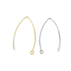 ese162-2 [10只裝] 18K金鉤式耳環，316L材質，線徑約0.8毫米，總長度約30毫米，有開口/閉合環 第5張的照片