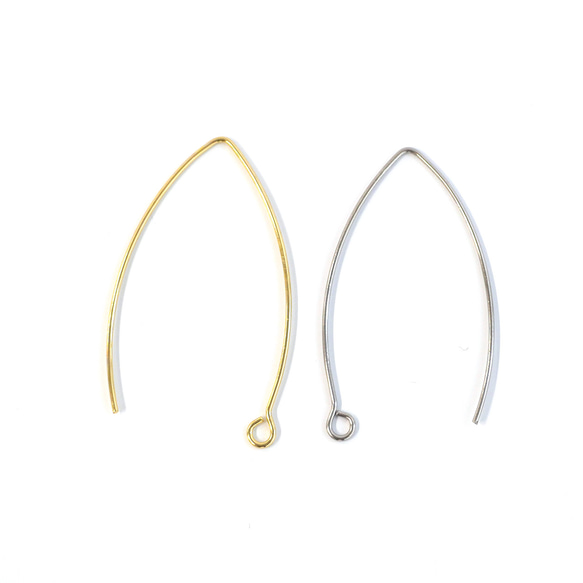 ese162-2 [10只裝] 18K金鉤式耳環，316L材質，線徑約0.8毫米，總長度約30毫米，有開口/閉合環 第5張的照片