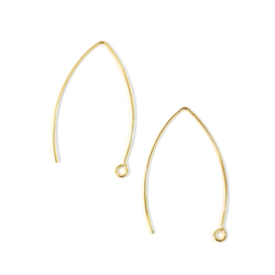 ese162-2 [10只裝] 18K金鉤式耳環，316L材質，線徑約0.8毫米，總長度約30毫米，有開口/閉合環 第4張的照片