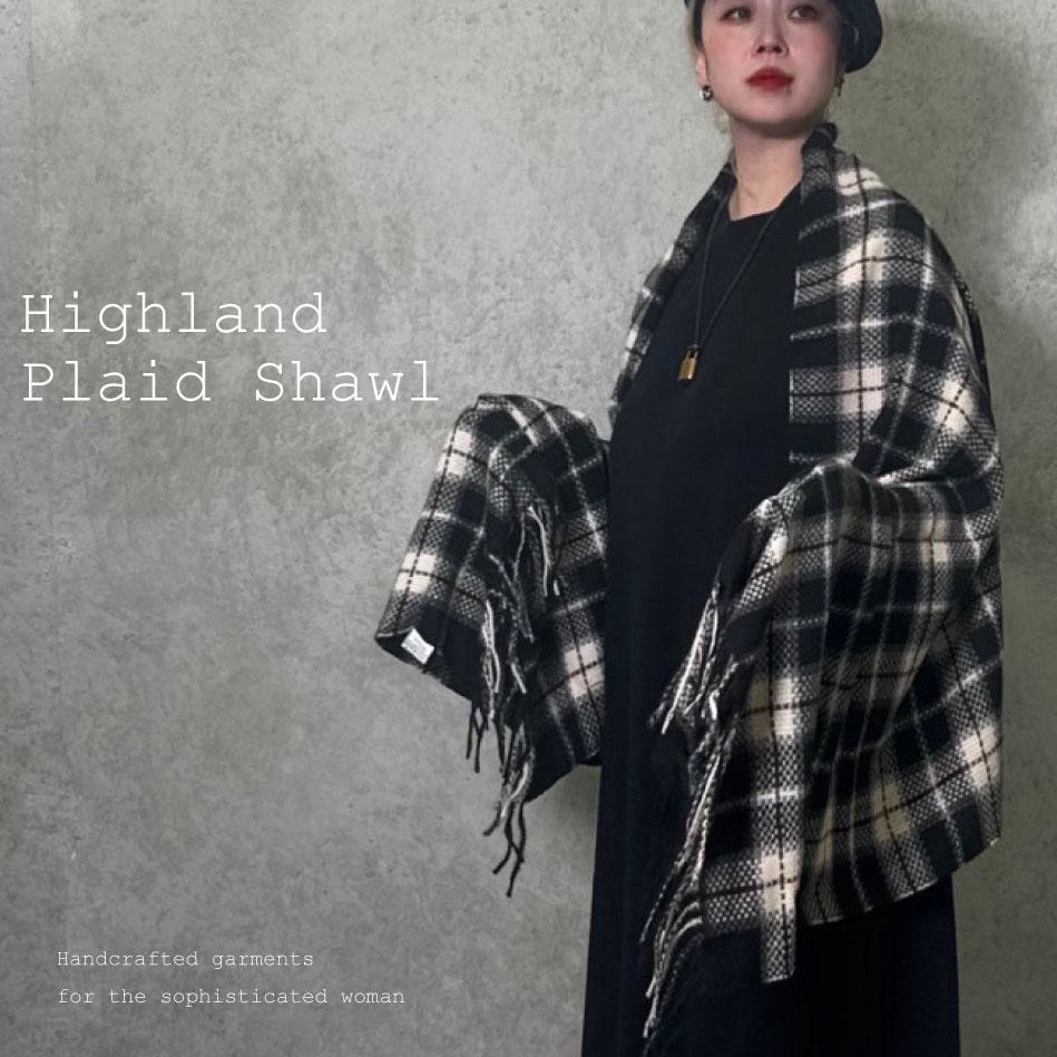 ■3日内発送■【11/23新作】「3WAY」大判クラシカルチェック柄マフラー ショール ブラック