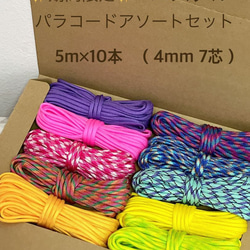 高品質 パラコード 4mm7芯 6m 2本セット バックル付 リード レインボー