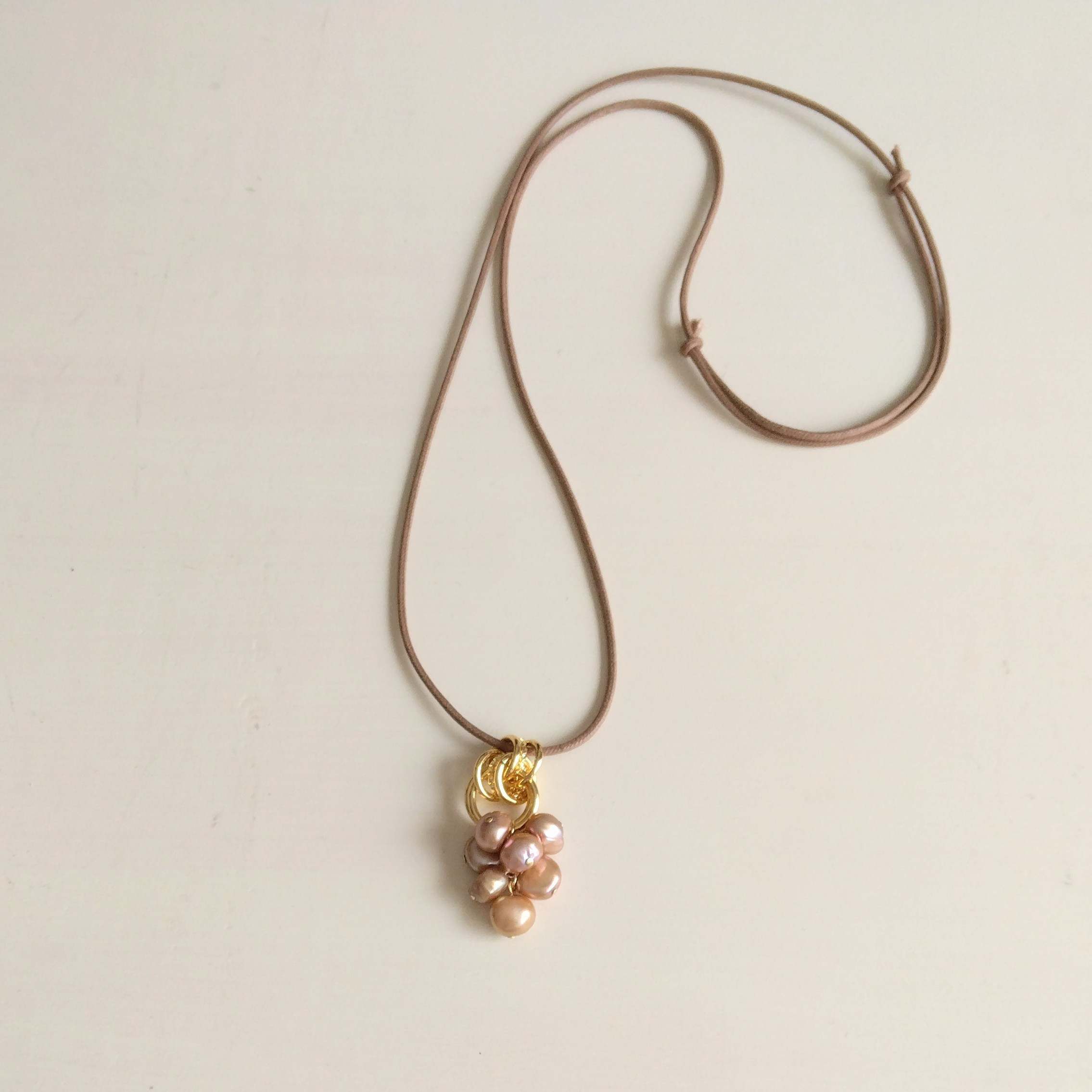 淡水パールワックスコードネックレス