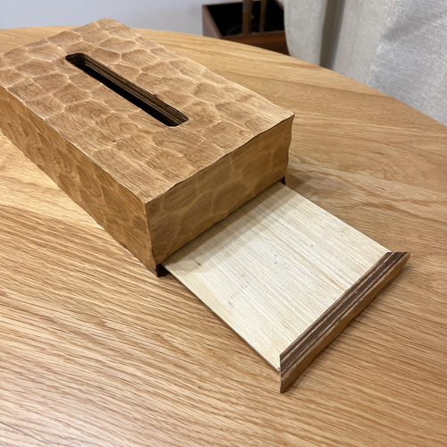 名栗加工 × オスモ仕上げ オーク材ティッシュケース ティッシュケース