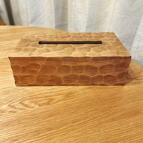 名栗加工 × オスモ仕上げ オーク材ティッシュケース ティッシュケース