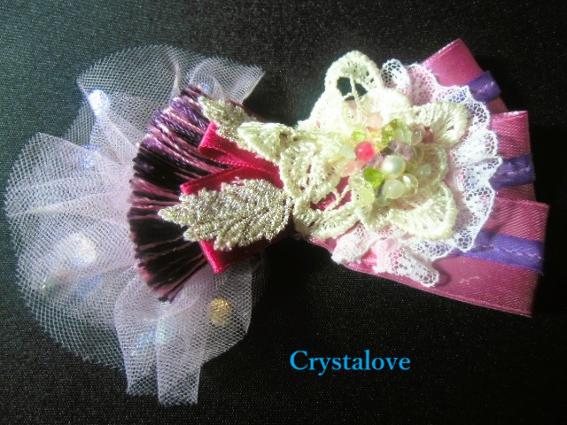 奇跡体験を受け取る ♡ 天然石 コサージュ　ピンク＆パープル