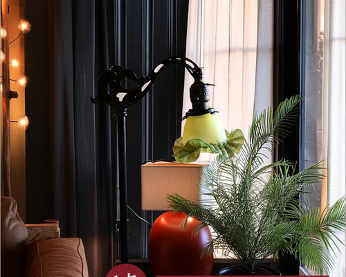 1点モノ アンティーク フロアランプ フリルガラスシェード 昭和レトロ