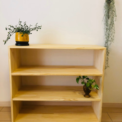 ひのきの本棚 収納棚 無垢材家具 桧 檜 ウッドチェスト 棚・シェルフ