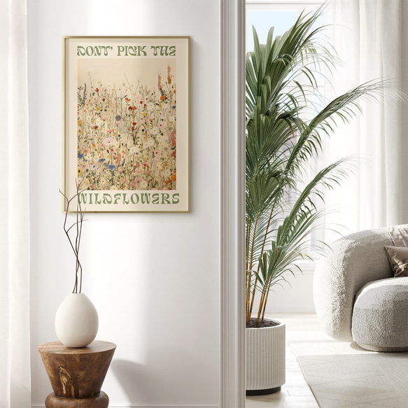 アートポスター 野花 ベージュ 北欧風 ボタニカル ナチュラル 癒し シンプルモダン おしゃれ 6枚目の画像