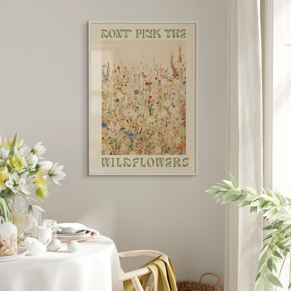アートポスター 野花 ベージュ 北欧風 ボタニカル ナチュラル 癒し シンプルモダン おしゃれ 8枚目の画像