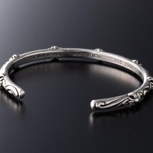 シルバー925 バングル ブレスレット フローラル ゴシック 109 刻印