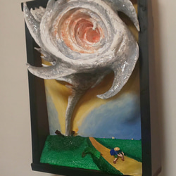 未来アートの「デコピン、打席に立つ」（クレイ絵画） 絵画 山川善作