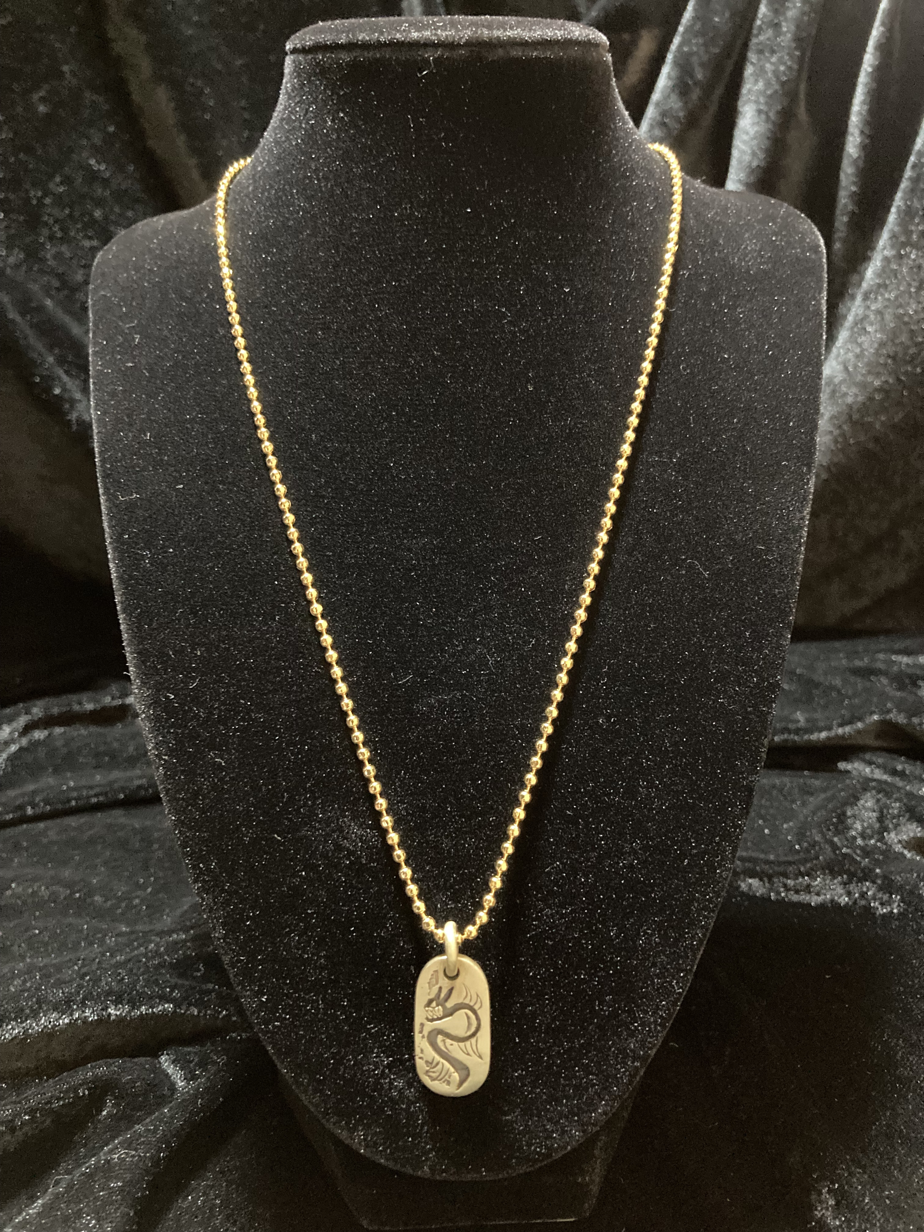 ⑮Dog Tag Dragon チェーン付き 真鍮