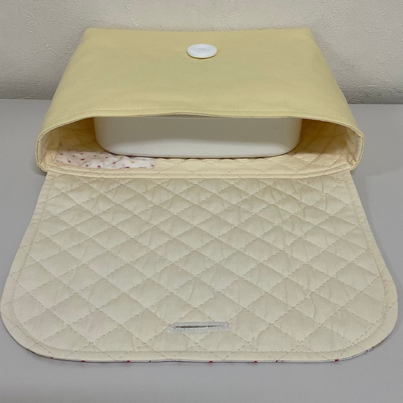 大きめのお弁当袋、お弁当入れ、お弁当袋 ボタンタイプ　　#2273-1 4枚目の画像