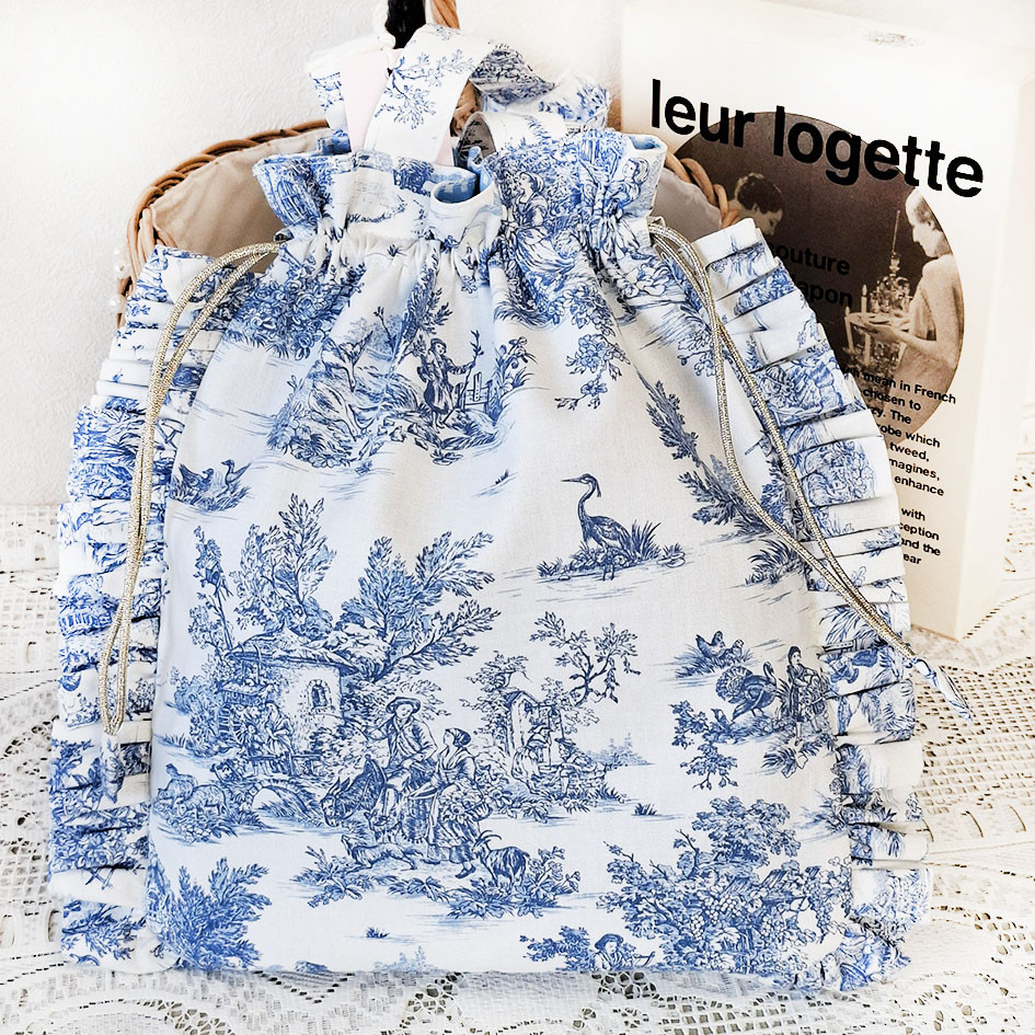 フリルトートバッグToile de Jouy Mini Pastorale New
