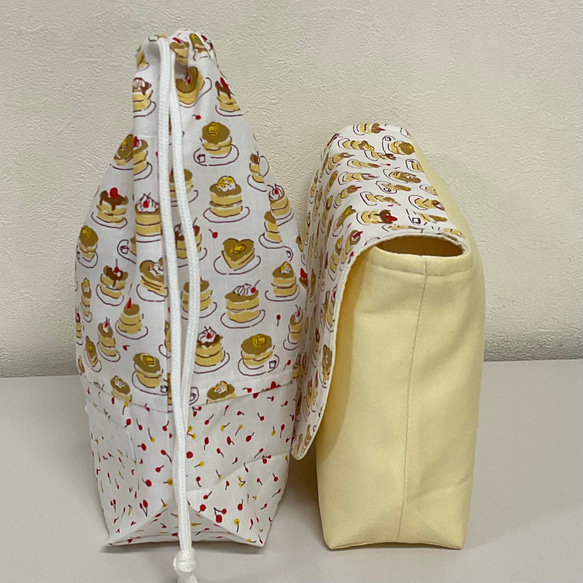 お弁当ポーチとコップ袋2点セット　　#2273-4 2枚目の画像