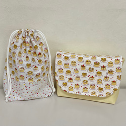 お弁当ポーチとコップ袋2点セット　　#2273-4 1枚目の画像