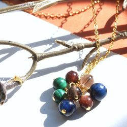 冬の新作【数量限定】超希少　ブルー　スギライト　つぶつぶタッセル　サージカルステンレスネックレス 1枚目の画像