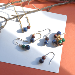 冬の新作【数量限定】超希少　ブルー　スギライト　つぶつぶタッセル　サージカルステンレスネックレス 11枚目の画像