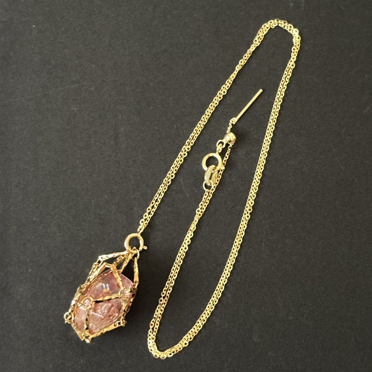 出し入れ可能巾着袋　オーロラクォーツ入り　シルバー925ネックレス 8,208円