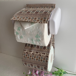 トイレットペーパーホルダーカバー♪チロリアン風フラワー♪4カラー 4枚目の画像