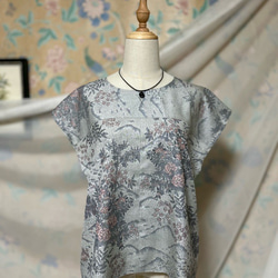 着物リメイク アンティーク 黒留袖チュニック 菊花金糸友禅染 Aライン