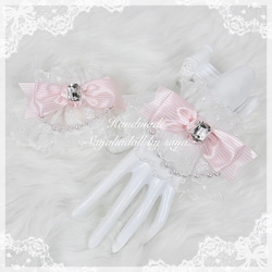 ♡ No.3 天使のうさぎさん付き キルティング マットリボンヘッドドレス