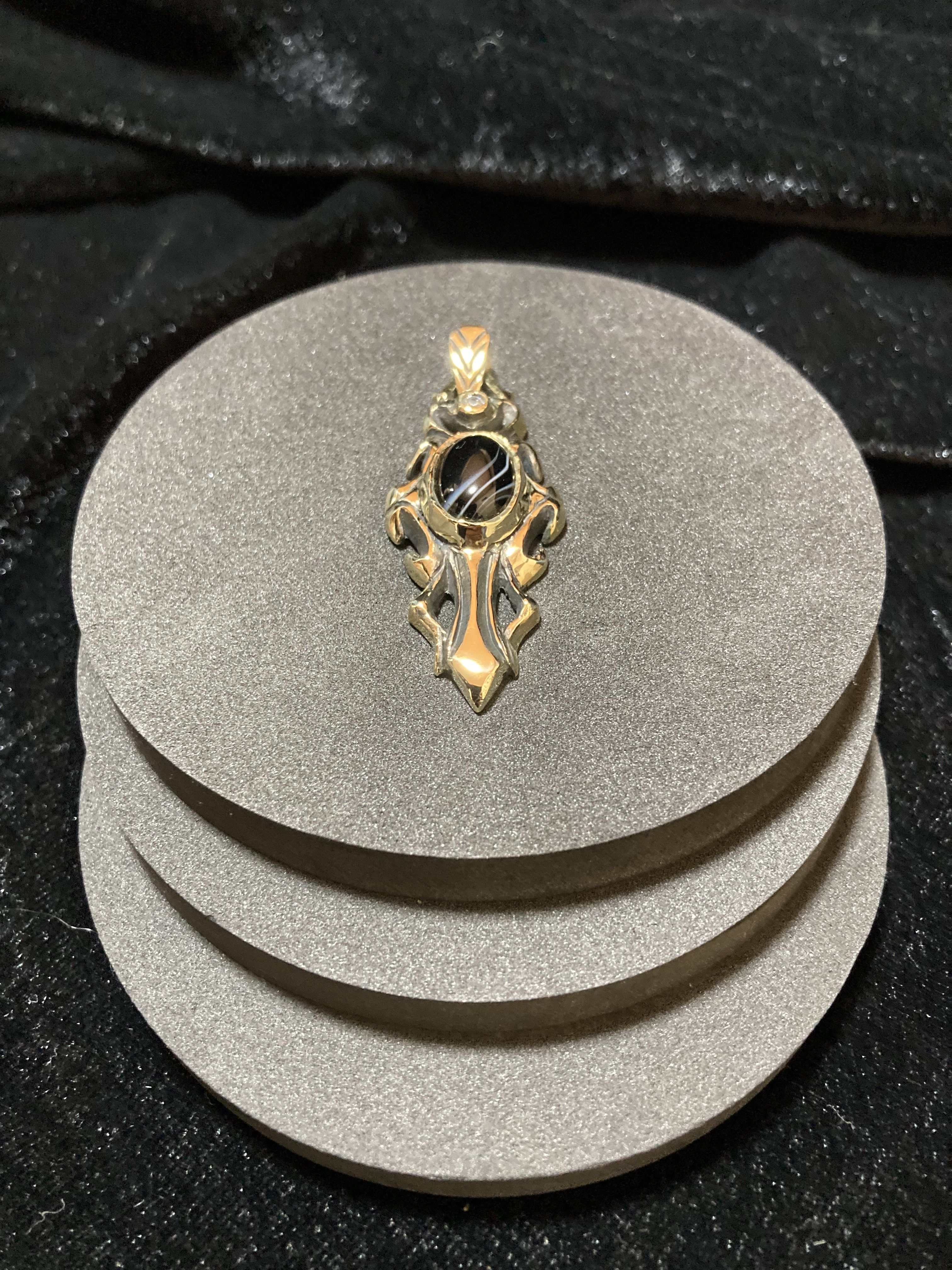 ㉑オーバル・カボ・エッジペンダント 真鍮