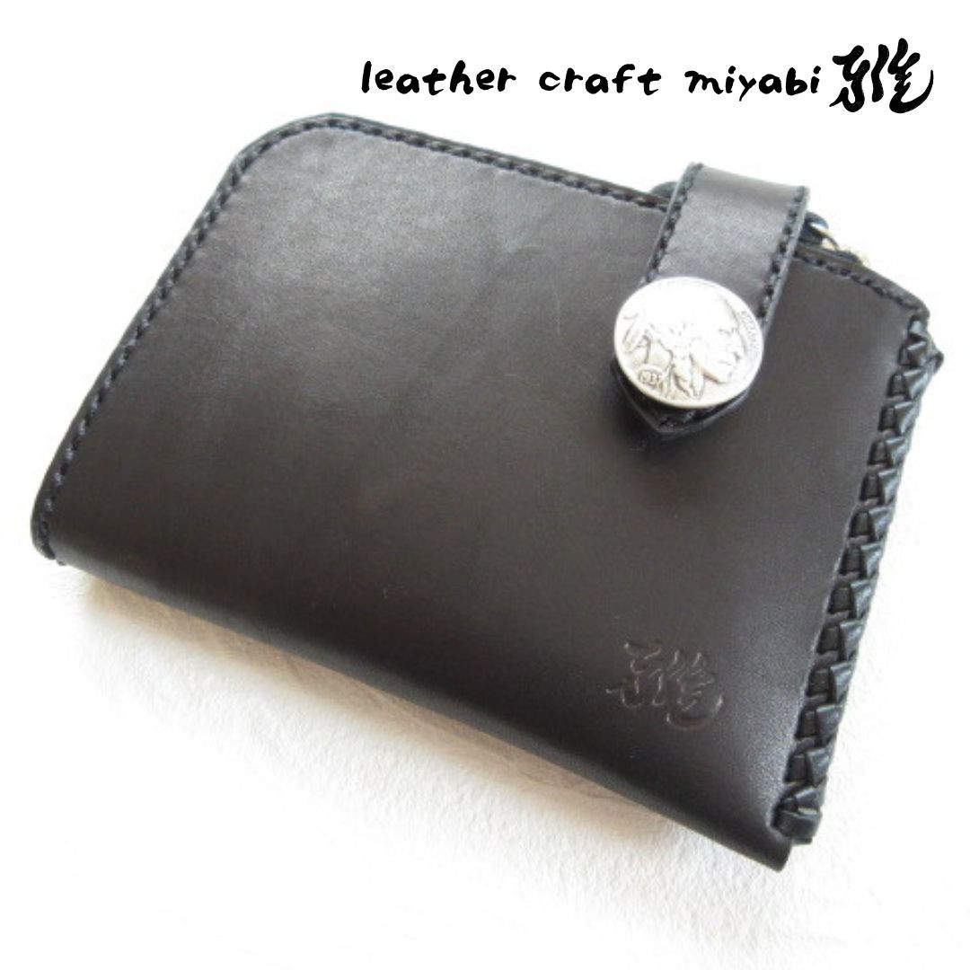 《biker mono》墨色・Ｌ字ファスナー・ショートウォレット・オイルレザー・0501 4,745円