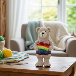 節分 編みぐるみ 鬼くまさんと豆まき 節分セット 台座付き レース糸