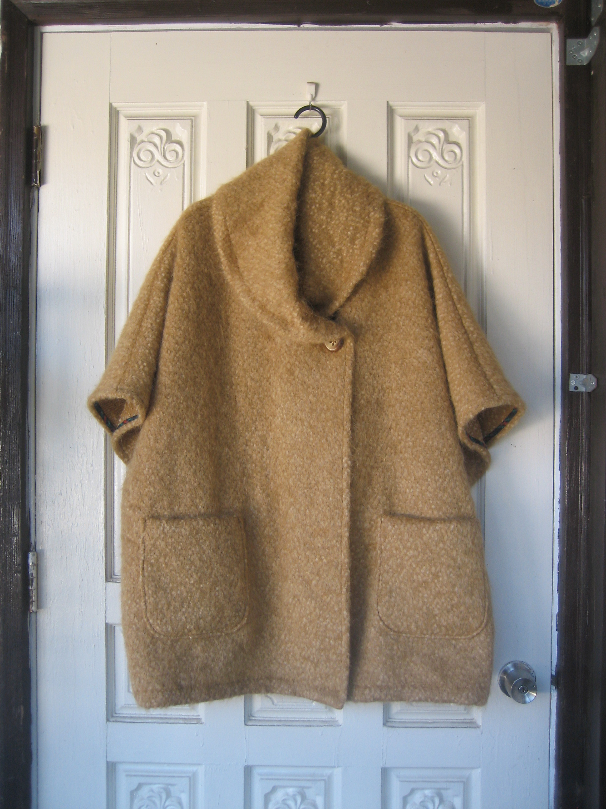 ★sale★ウールツイード・シャギー・コート・ポンチョ・マント