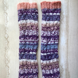 再販＊ソックヤーンのレッグウォーマー　手編み　#35 アームウォーマー 2枚目の画像